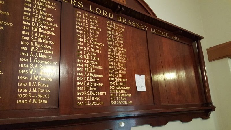 Past Masters Lord Brassey Lodge 180 UGLV