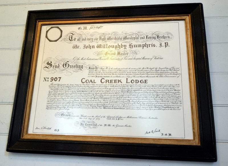 Coal Creek Masonic Lodge Warrant