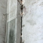 Una de las columnas del Salón de Tenidas ofrece este lamentable aspecto