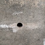 La huella de una de las catas que se realizó en el edificio
