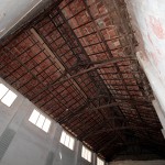 Vista del techo -sobre el que se actuó de forma ugente- y del Salón de Tenidas